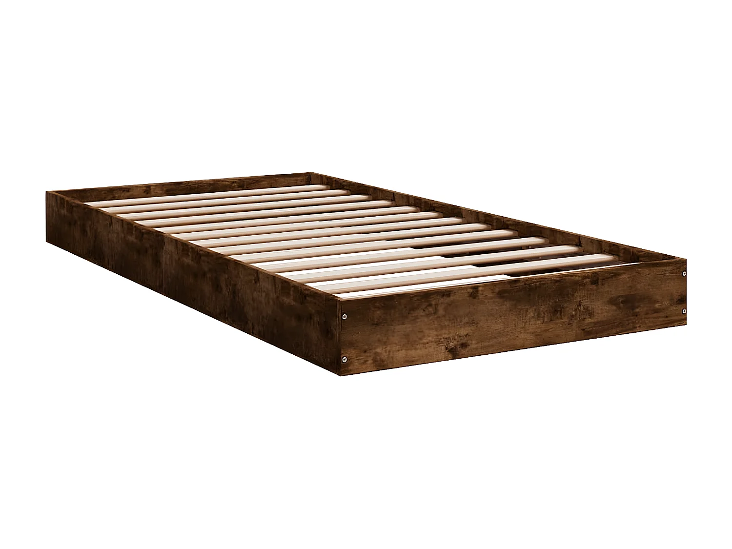 Cadre de lit chêne fumé 100x200 bois d'ingénierie