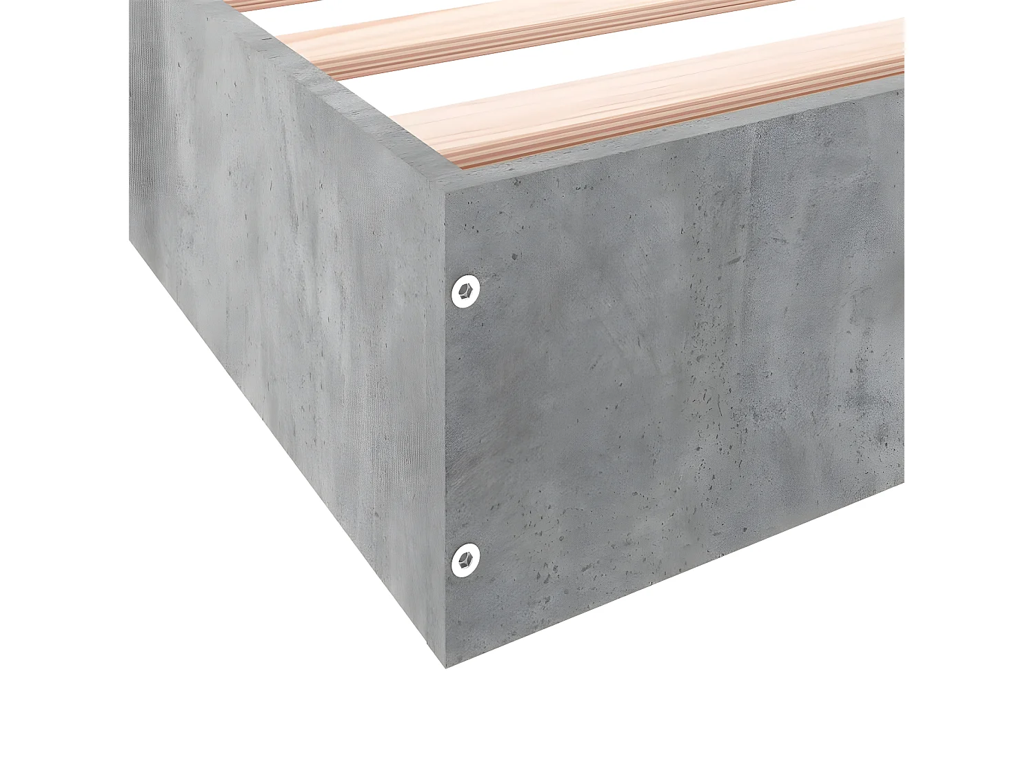 Bedframe bewerkt hout betongrijs 90x190 cm