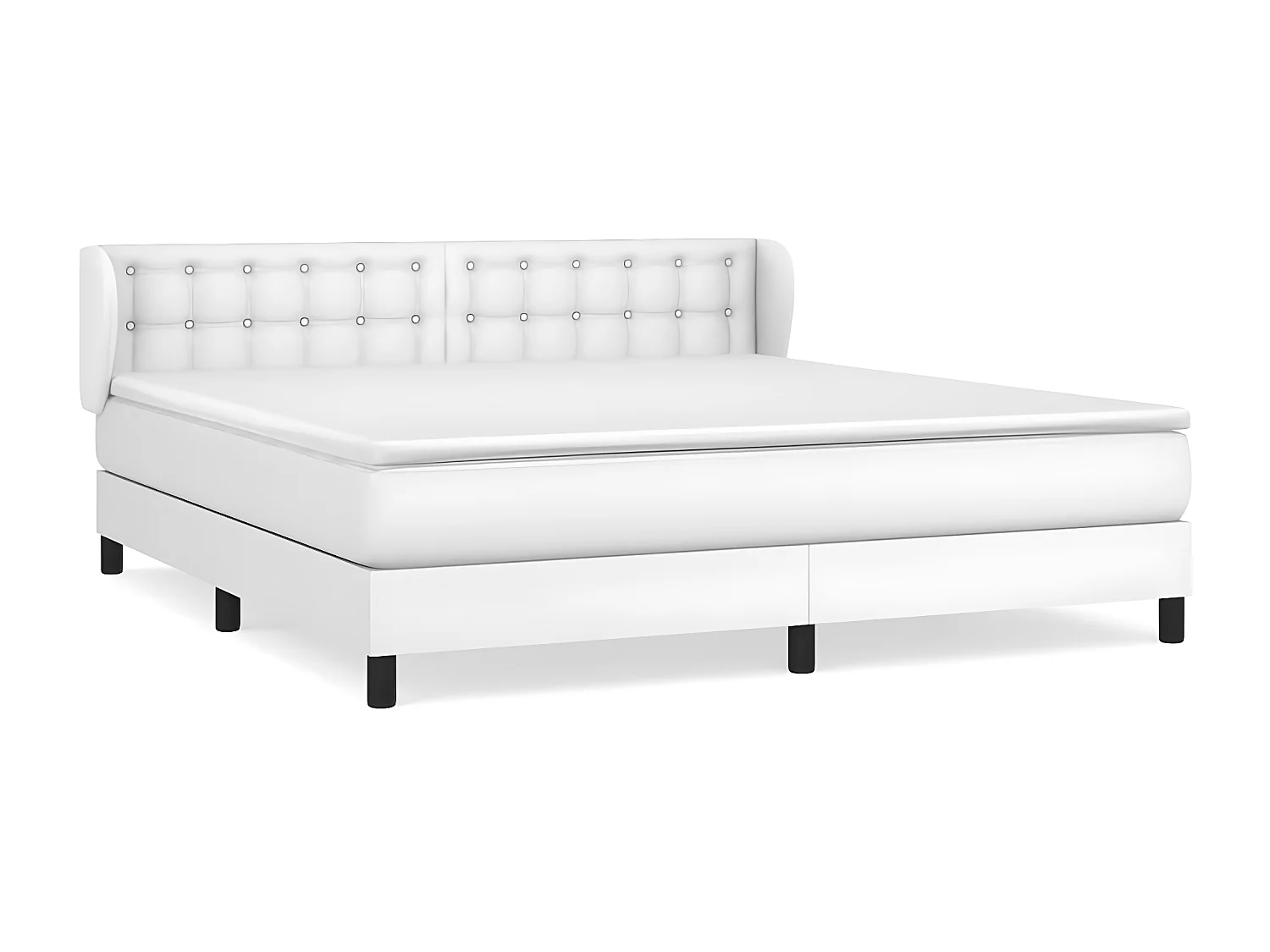 Sommier à lattes de lit avec matelas Blanc 160x200 Similicuir