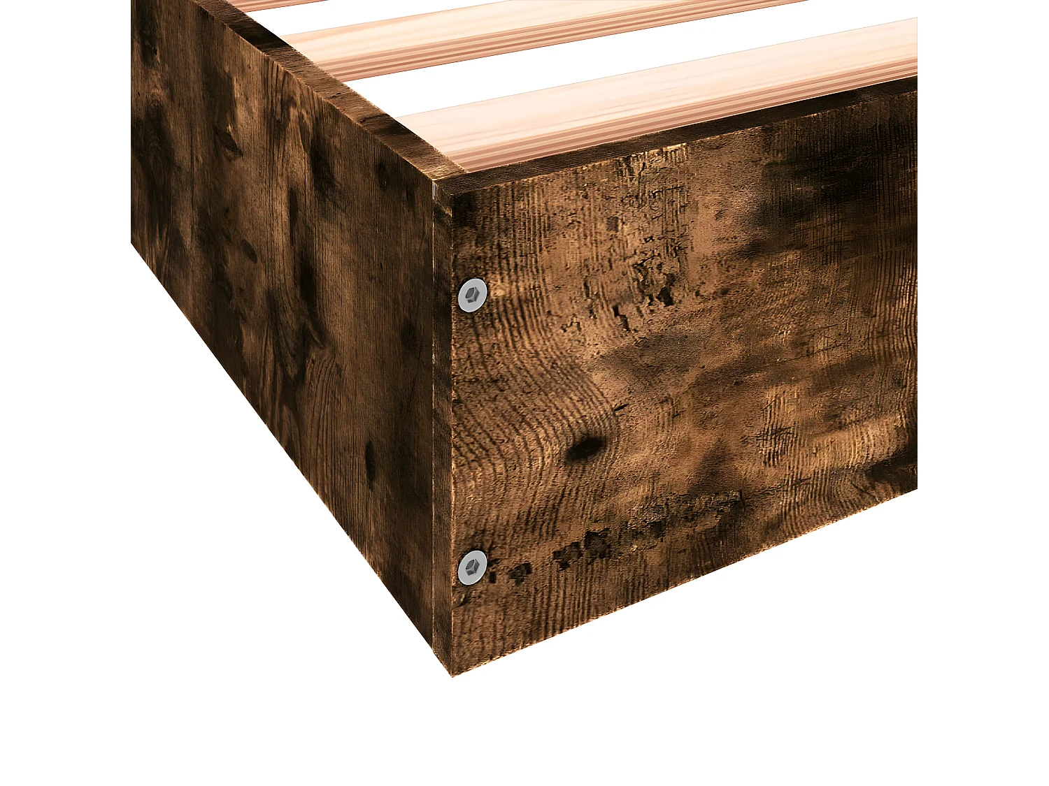 Cadre de lit chêne fumé 140x200 bois d'ingénierie
