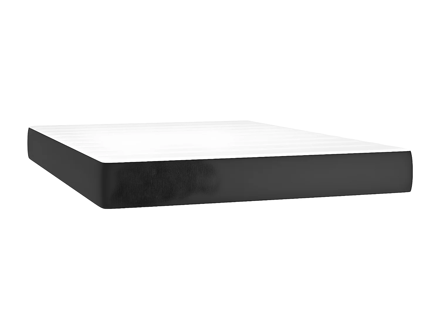 Sommier à lattes de lit avec matelas Noir 140x200 Similicuir