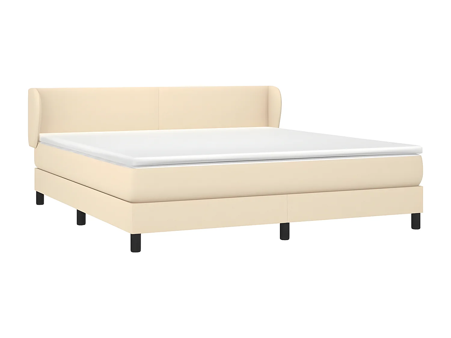 Sommier à lattes de lit avec matelas Crème 180x200 Tissu