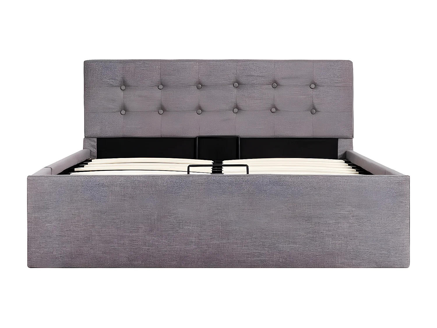 Lit à stockage hydraulique Taupe Tissu 120x200