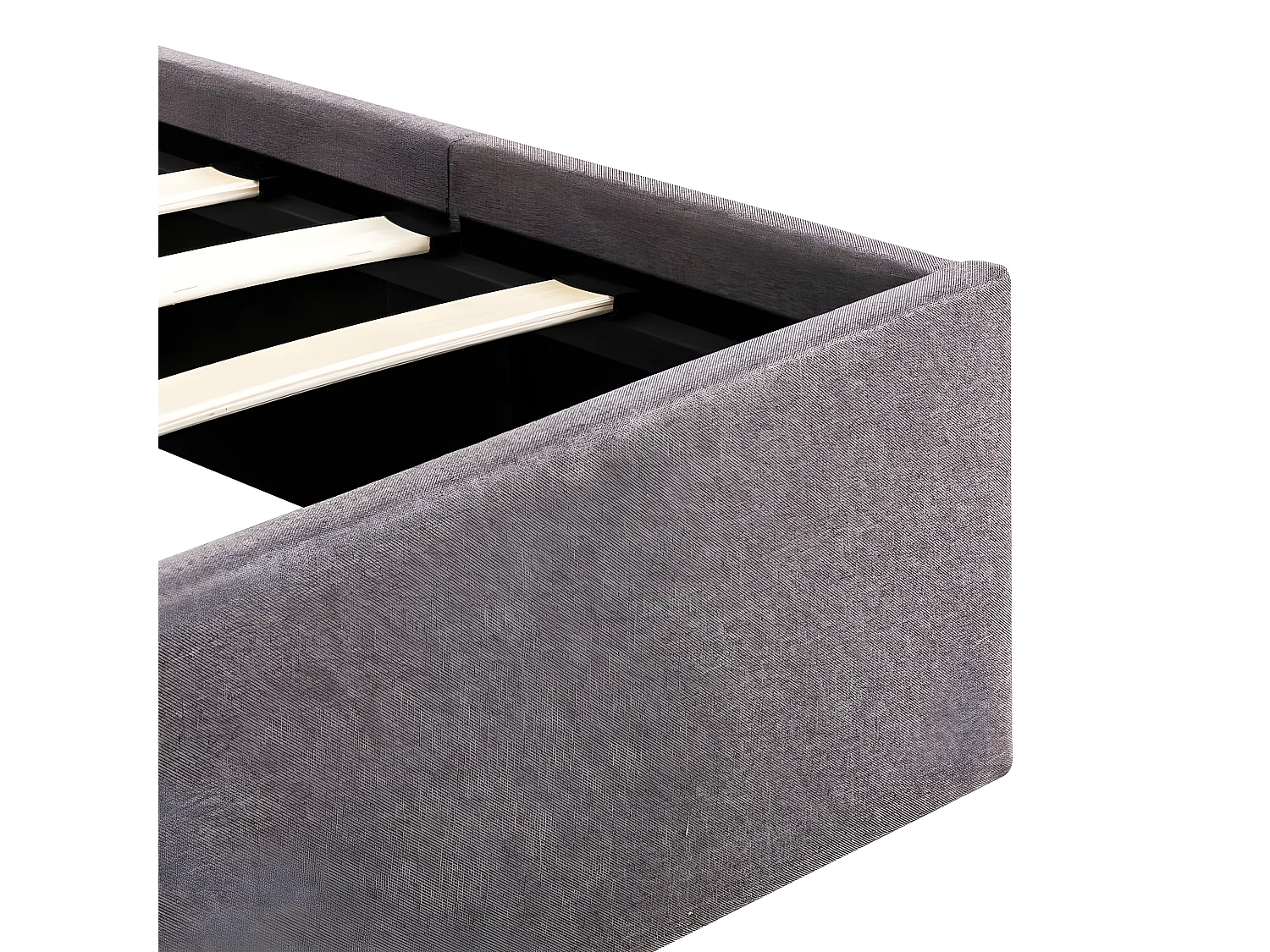 Lit à stockage hydraulique Taupe Tissu 120x200