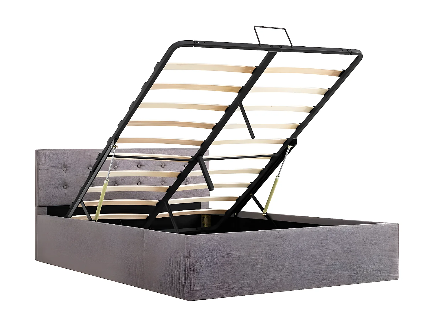 Lit à stockage hydraulique Taupe Tissu 120x200