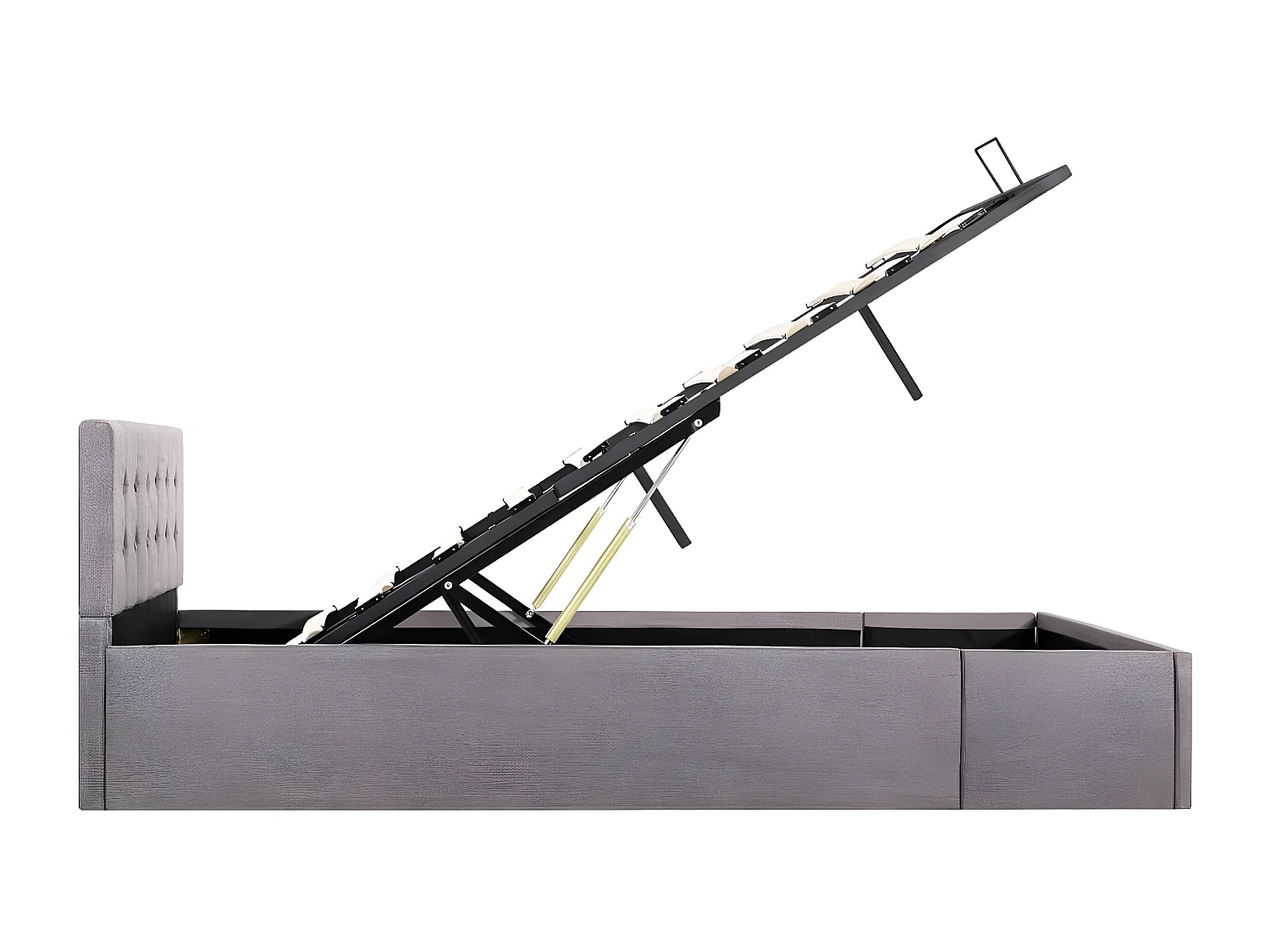 Lit à stockage hydraulique Taupe Tissu 120x200