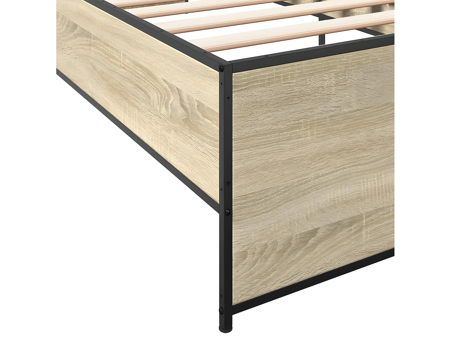 Cadre de lit chêne sonoma 75x190 bois d'ingénierie et métal
