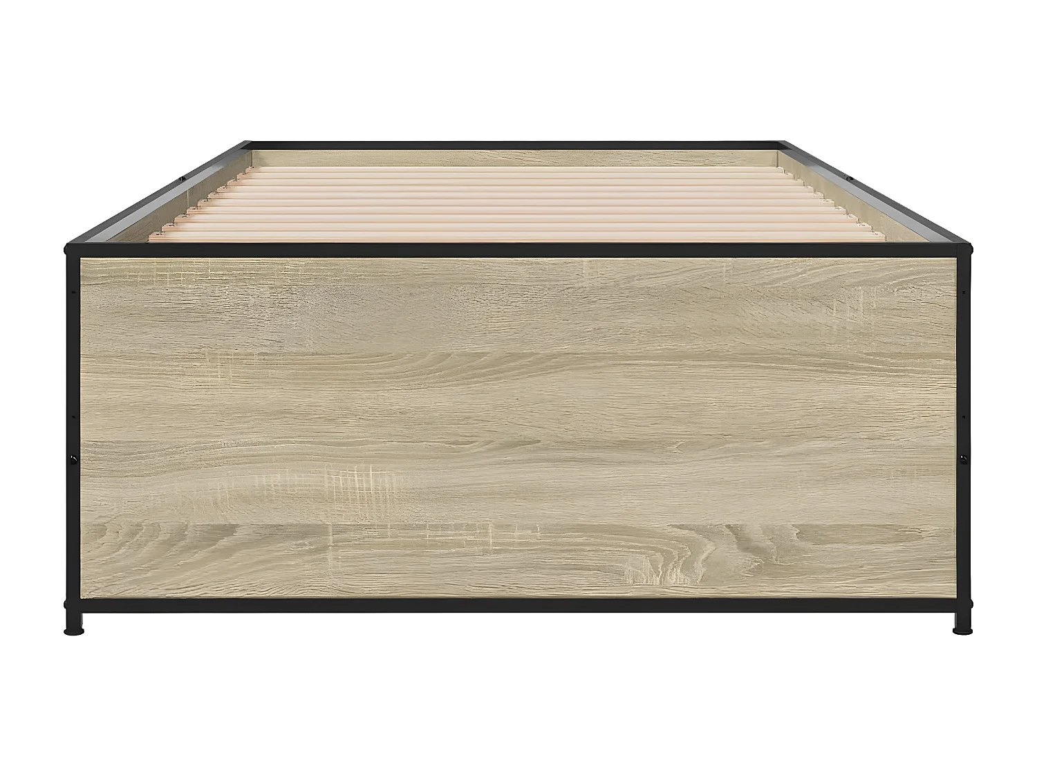 Cadre de lit chêne sonoma 75x190 bois d'ingénierie et métal