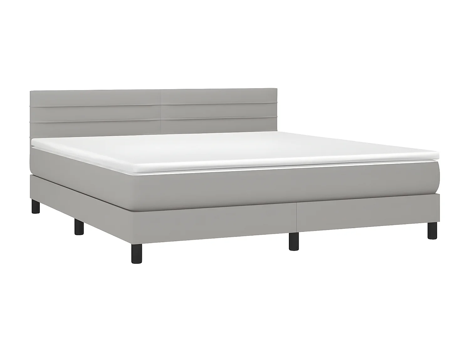 Sommier à lattes de lit et matelas et LED Gris clair 180x200