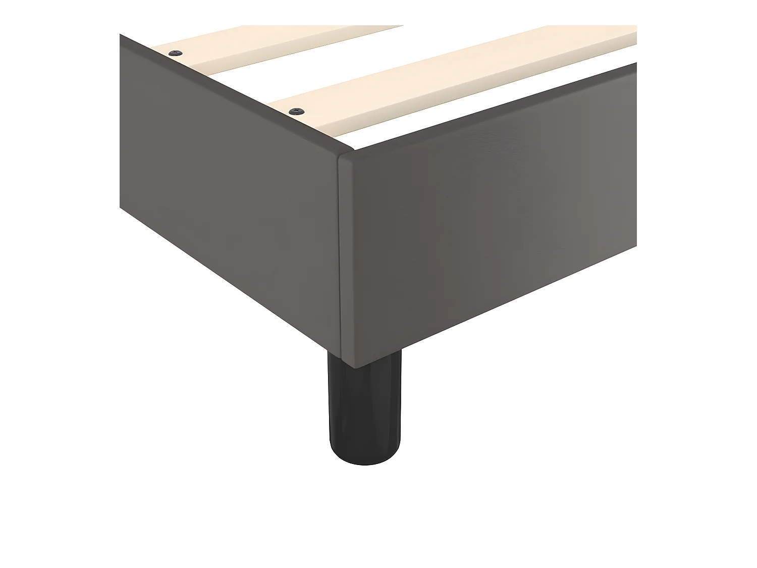Sommier à lattes de lit avec matelas Gris 140x190 Similicuir