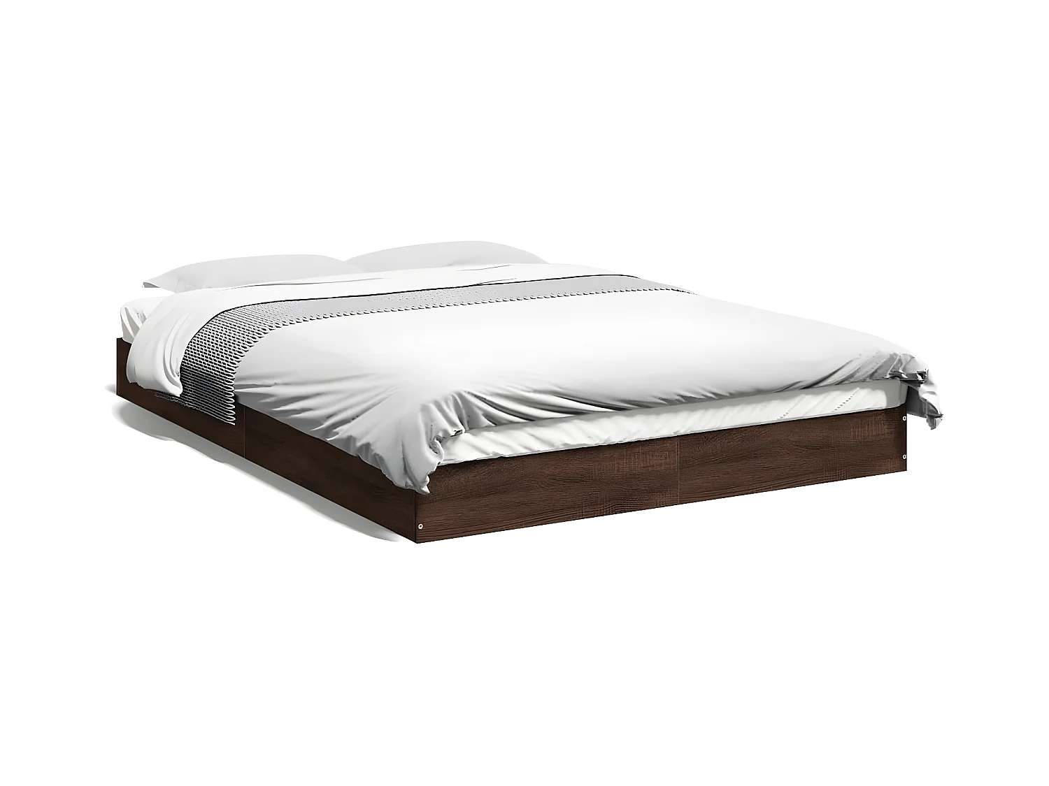 Cadre de lit chêne marron 140x200 bois d'ingénierie
