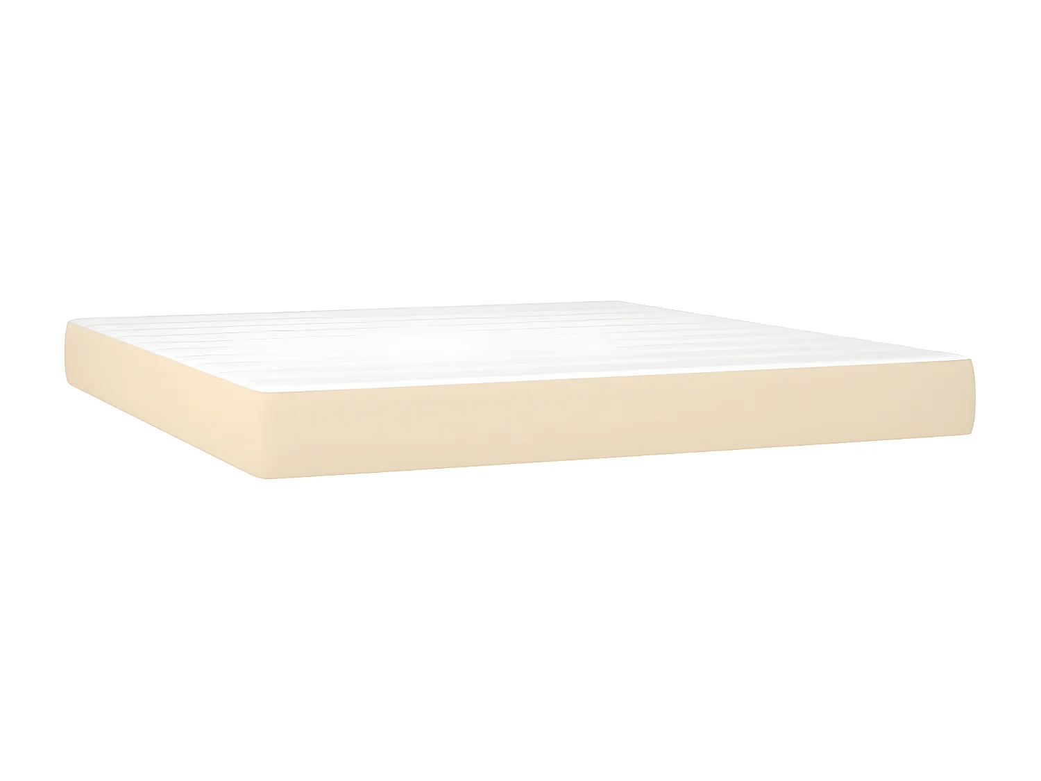 Sommier à lattes de lit avec matelas Crème 180x200 Tissu