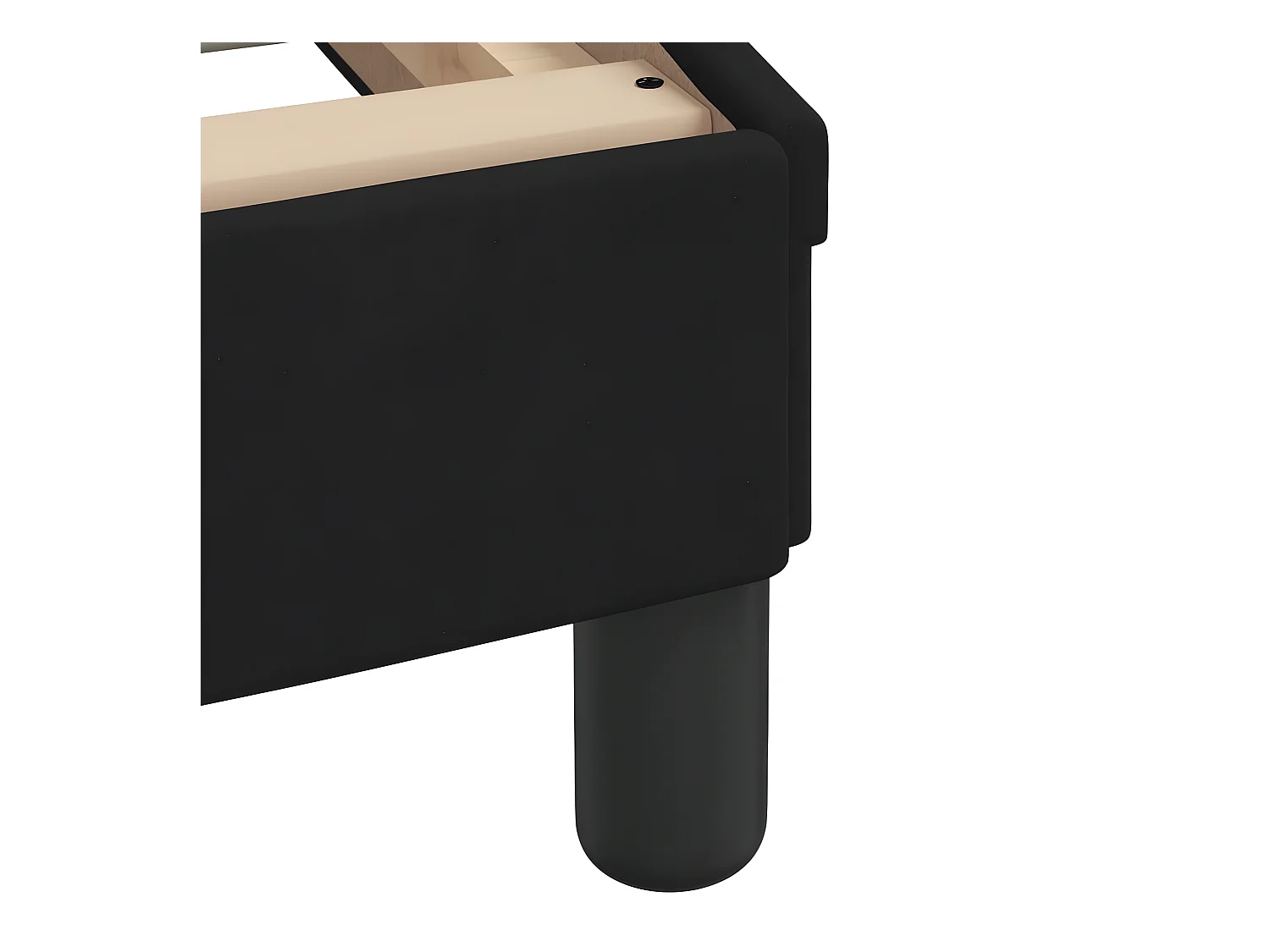 Lit avec matelas noir 80x200 velours