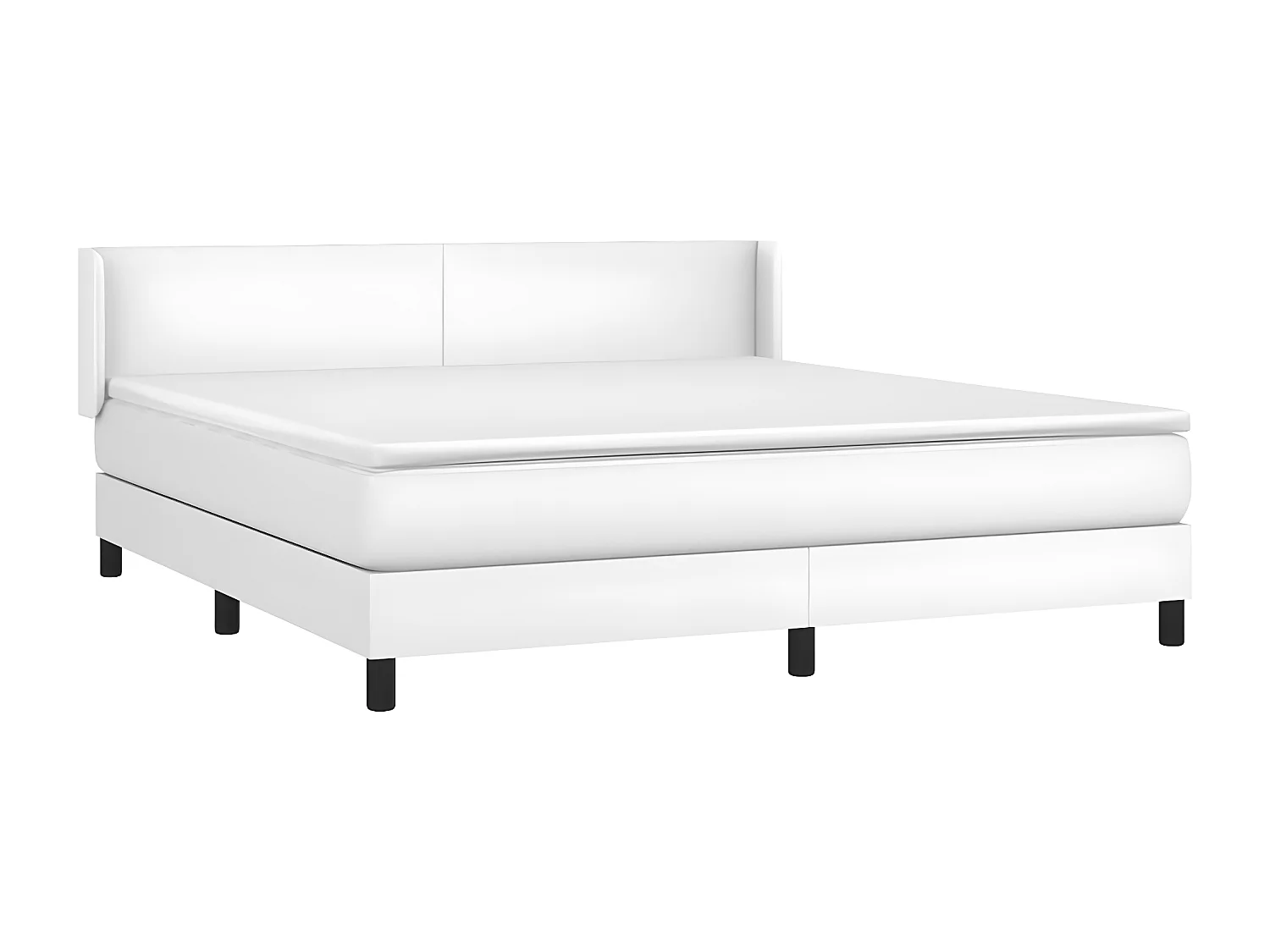 Sommier à lattes de lit avec matelas Blanc 180x200 Similicuir