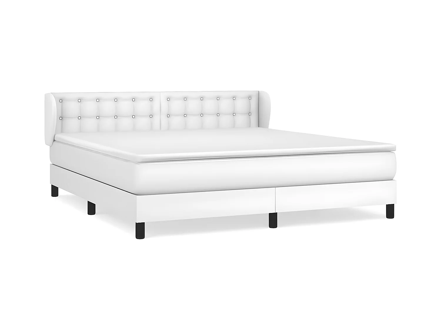 Sommier à lattes de lit avec matelas Blanc 180x200 Similicuir