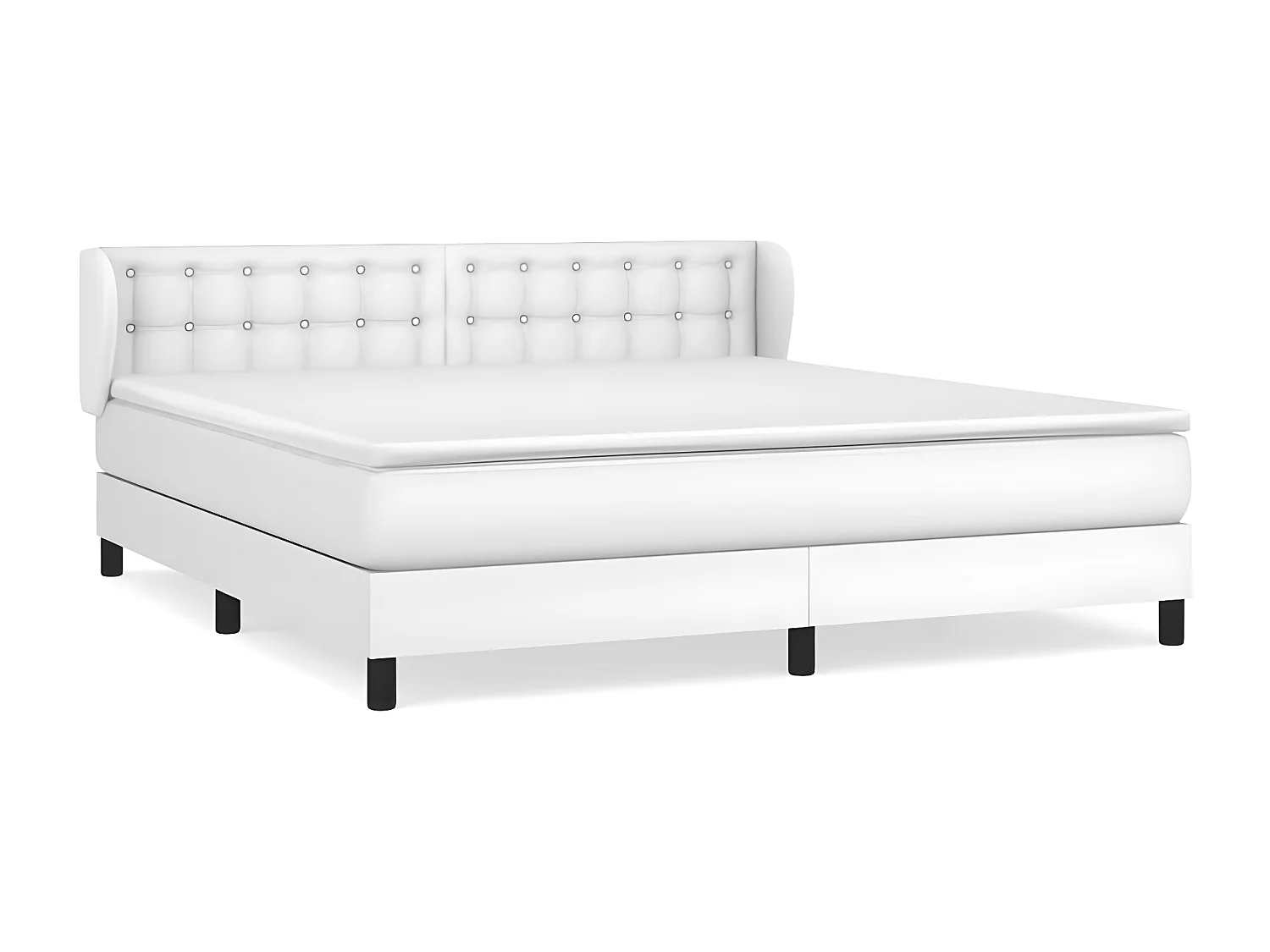 Sommier à lattes de lit avec matelas Blanc 180x200 Similicuir