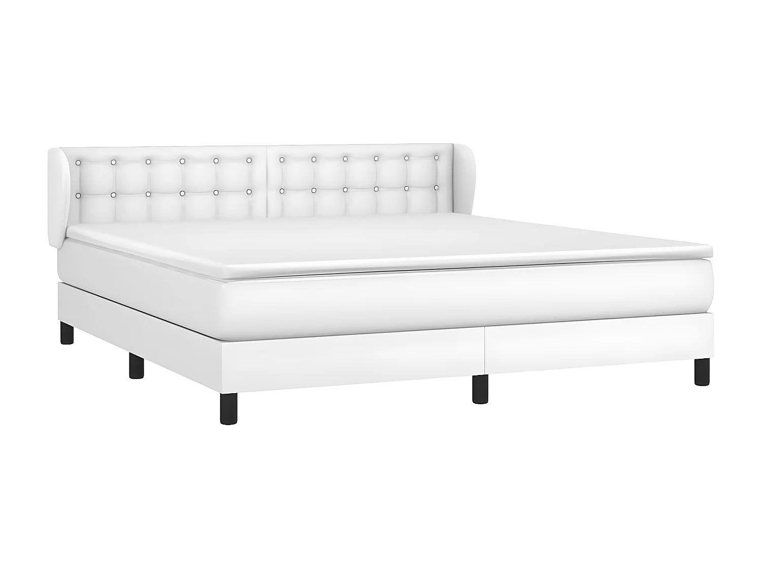 Sommier à lattes de lit avec matelas Blanc 180x200 Similicuir