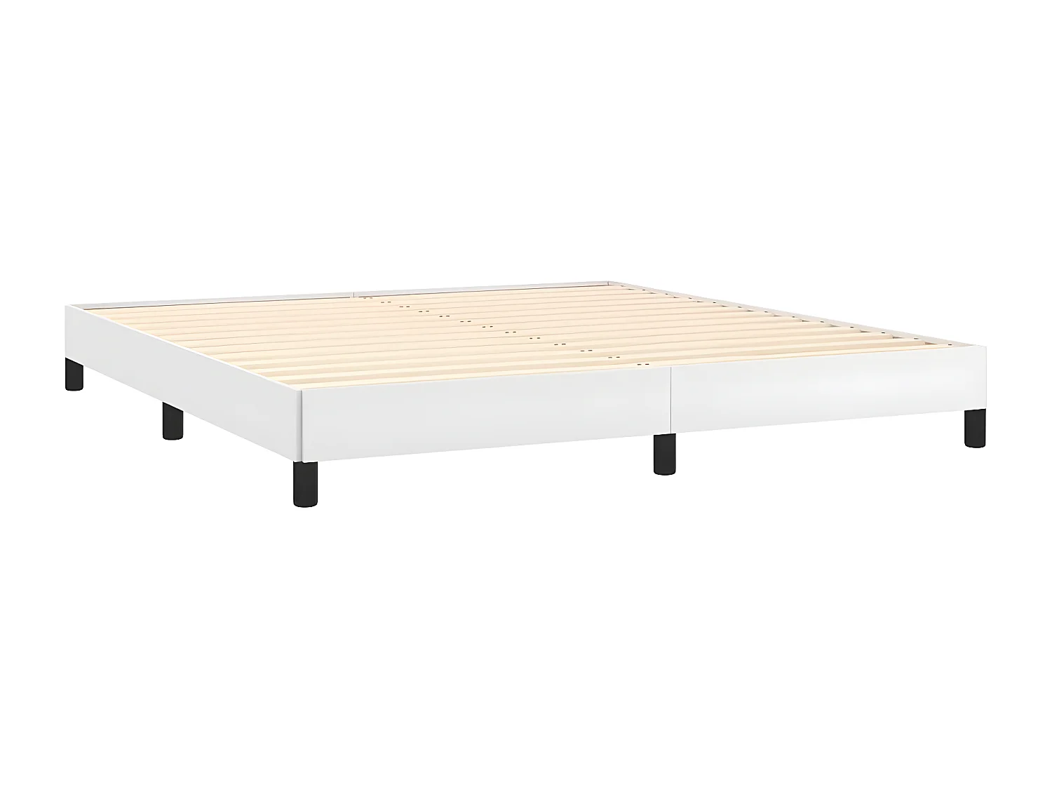 Sommier à lattes de lit avec matelas Blanc 180x200 Similicuir