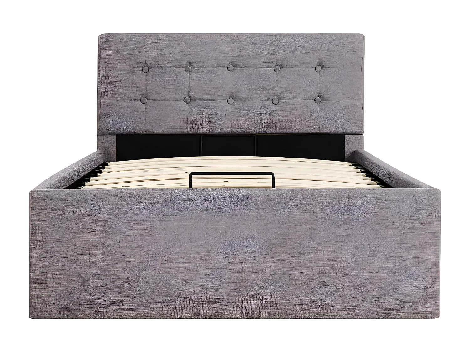 Lit à stockage hydraulique Taupe Tissu 100x200