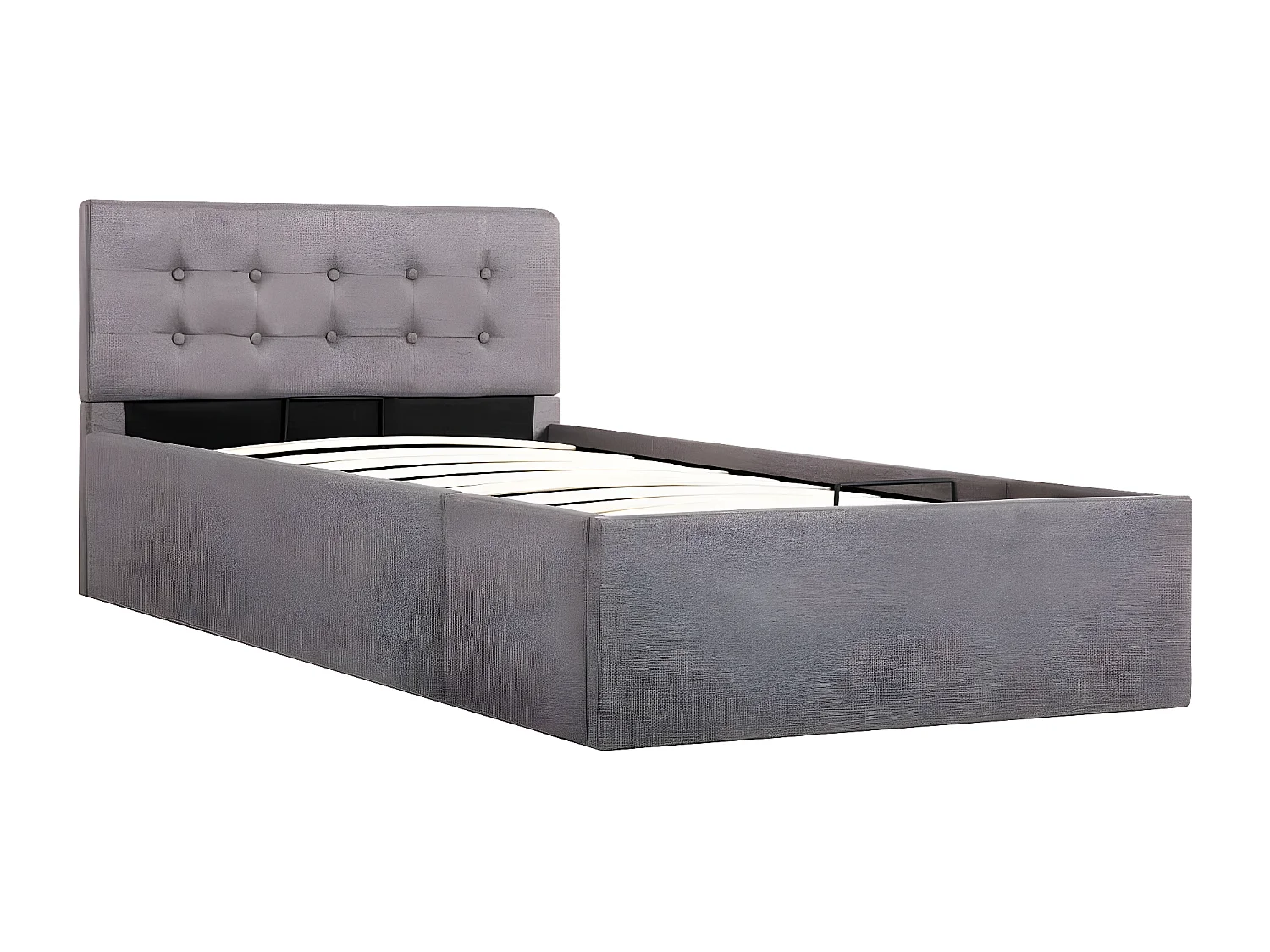 Lit à stockage hydraulique Taupe Tissu 100x200