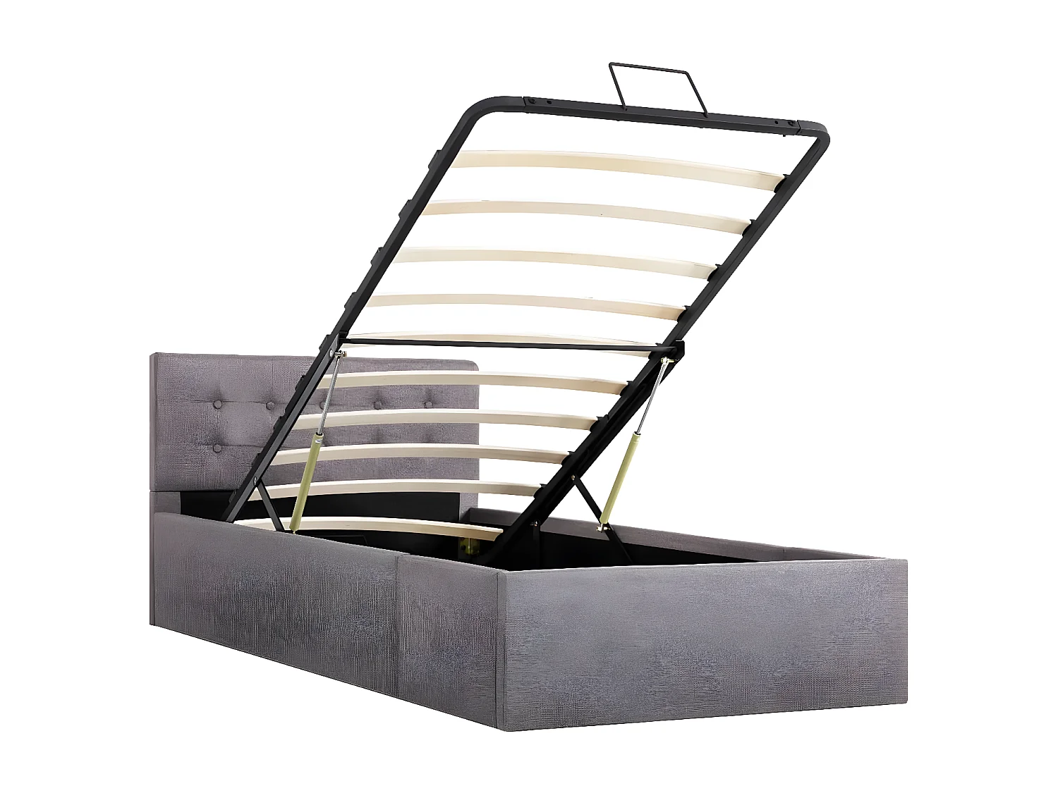 Lit à stockage hydraulique Taupe Tissu 100x200