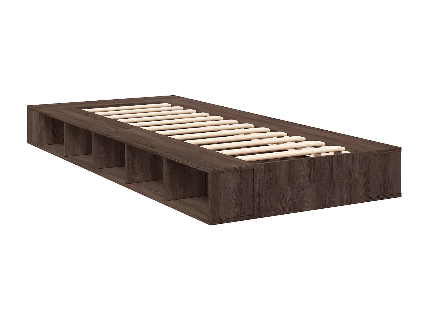 Cadre de lit chêne marron 75x190 bois d'ingénierie