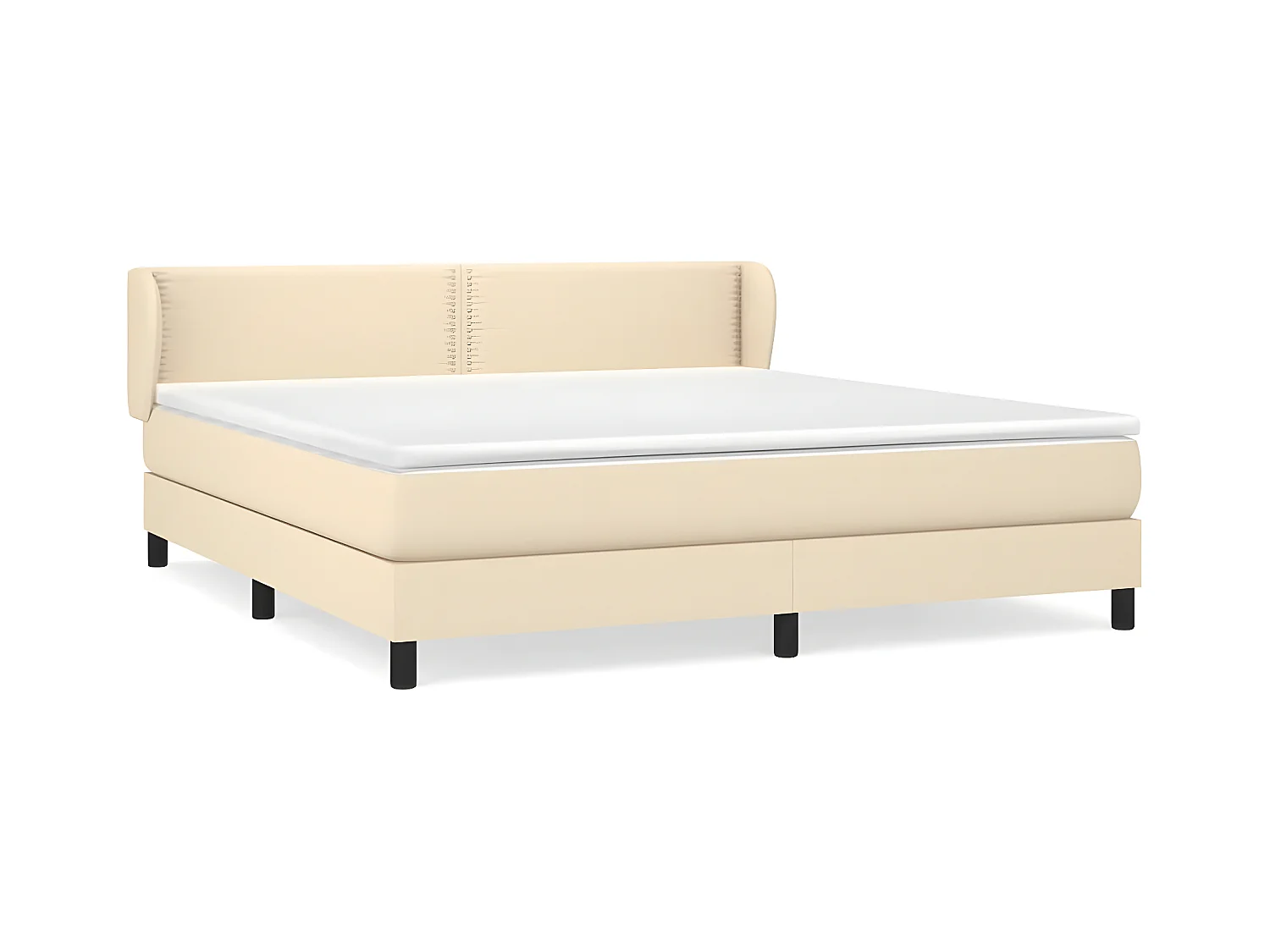 Sommier à lattes de lit avec matelas Crème 180x200 Tissu