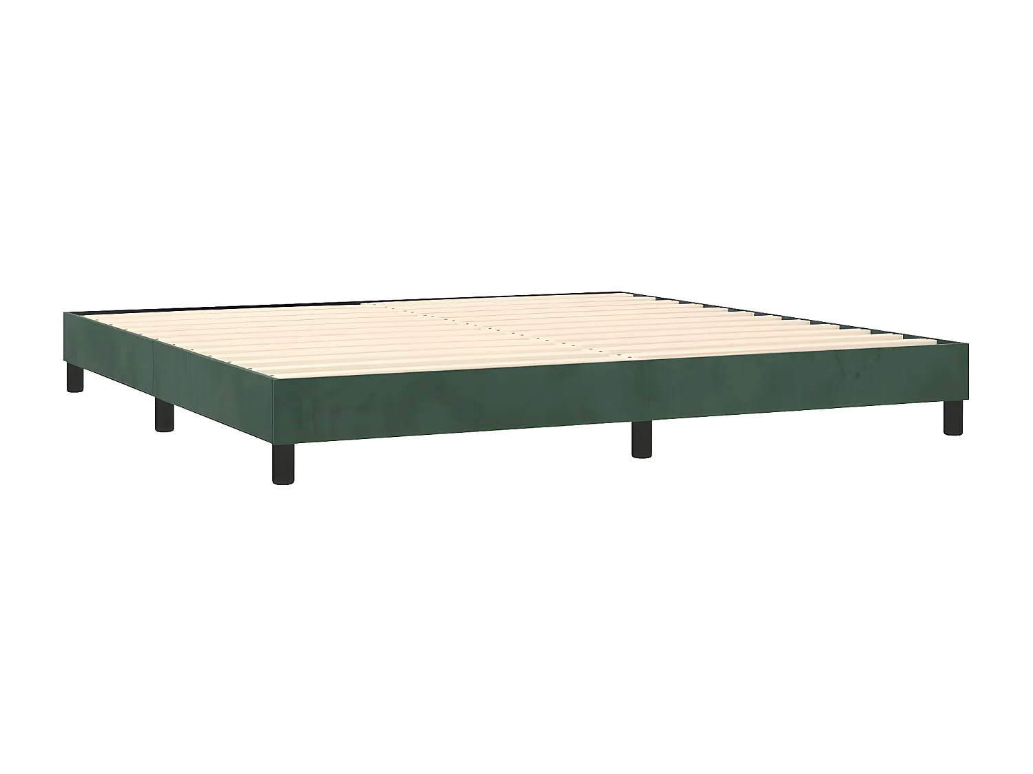 Sommier à lattes de lit et matelas Vert foncé 200x200 Velours