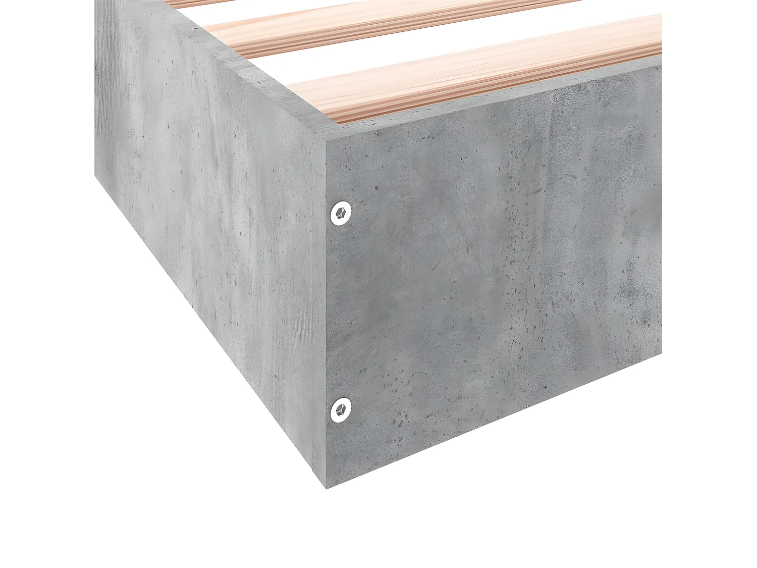 Cadre de lit gris béton 140x200 bois d'ingénierie