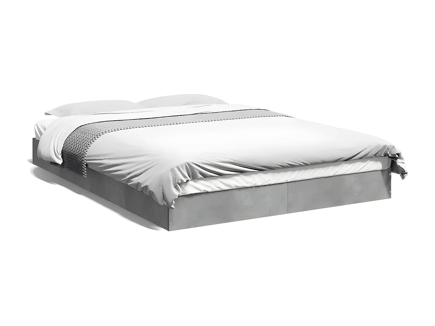 Cadre de lit gris béton 140x200 bois d'ingénierie