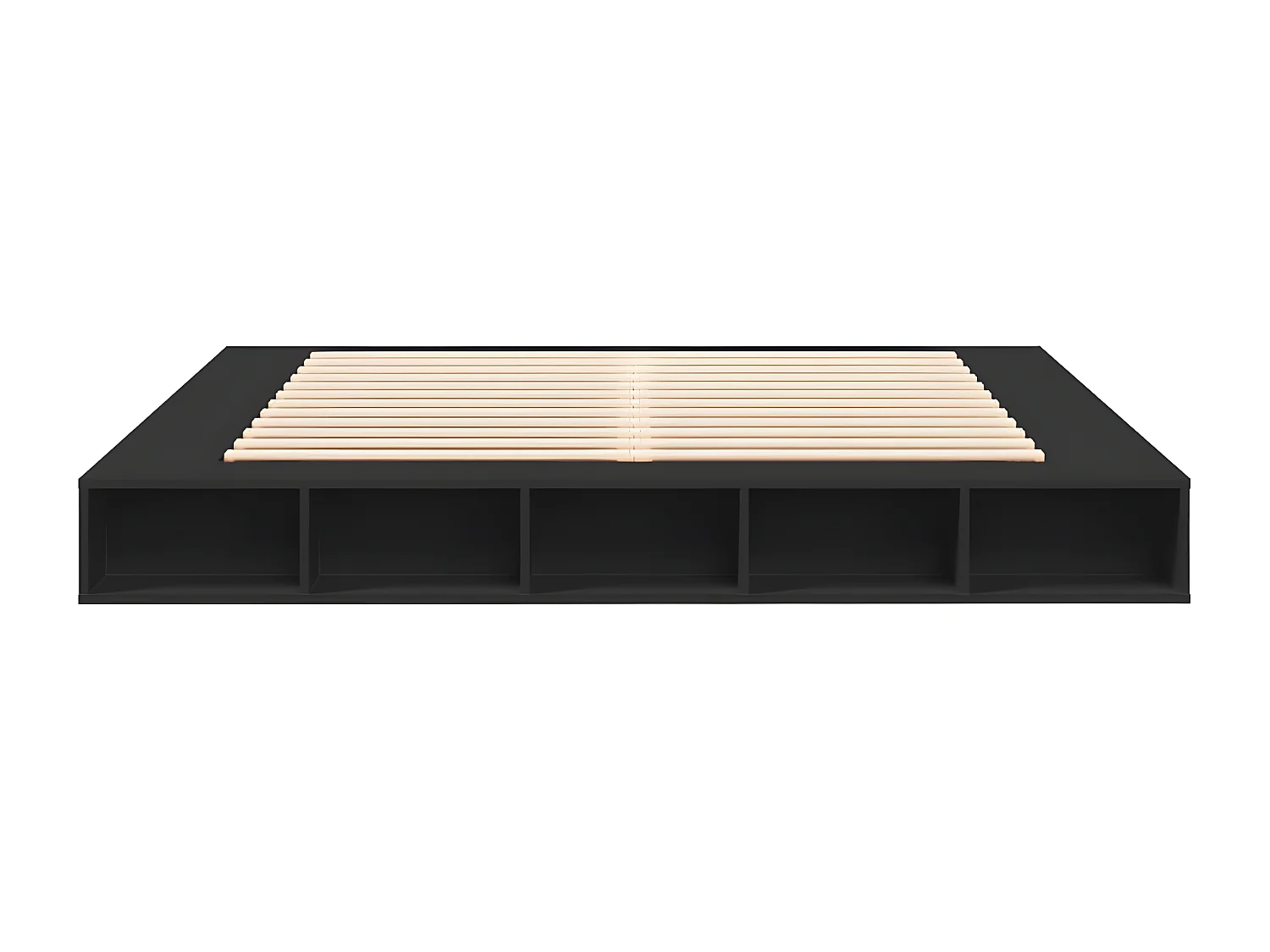 Cadre de lit noir 200x200 bois d'ingénierie