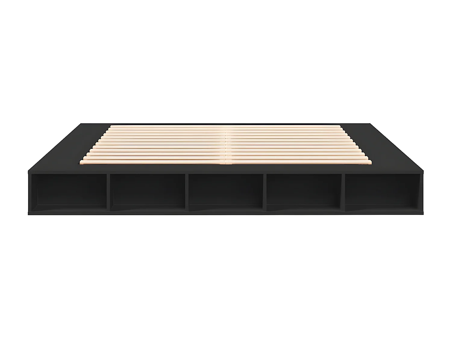 Cadre de lit noir 200x200 bois d'ingénierie