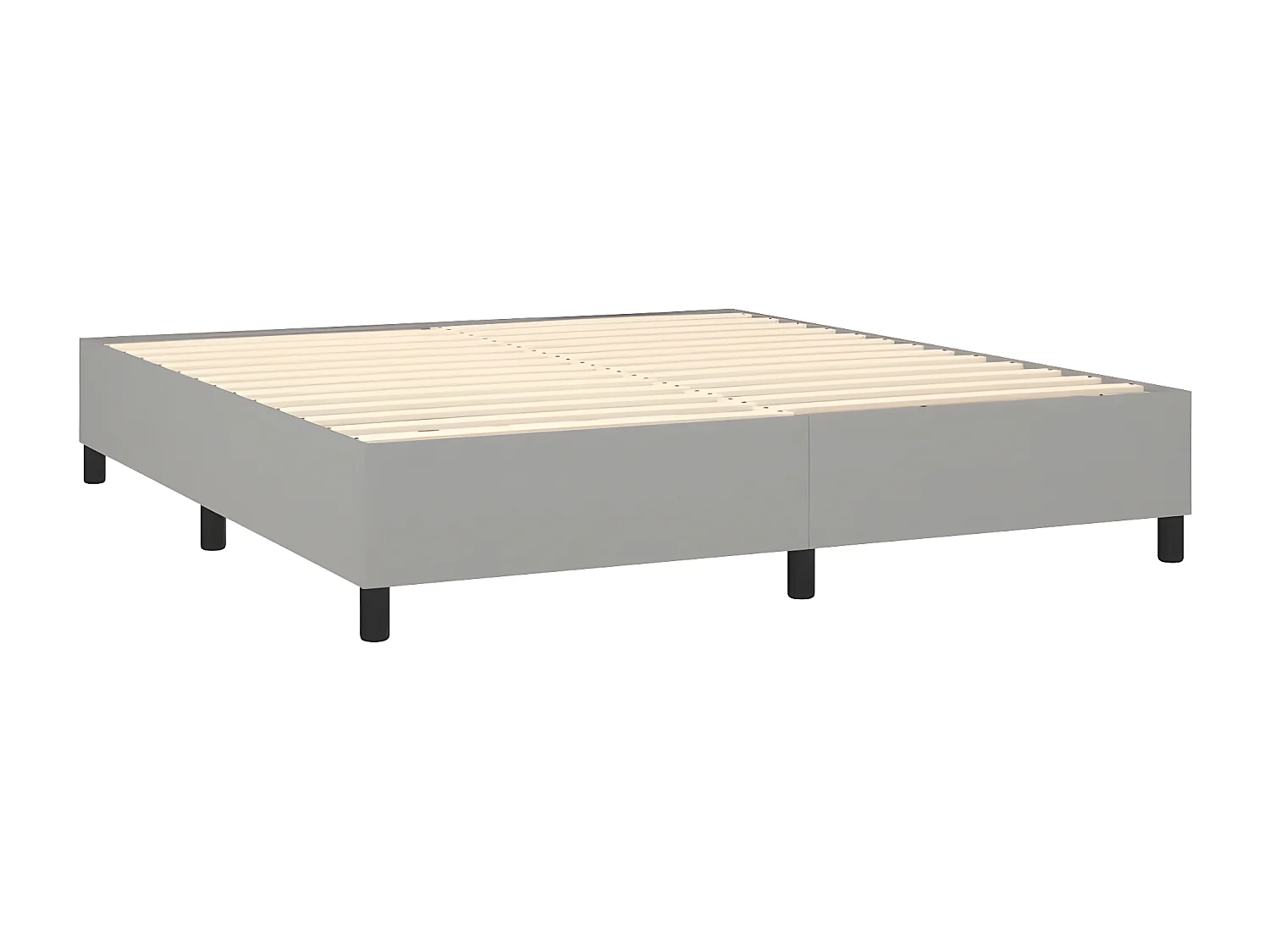 Sommier à lattes de lit matelas et LED Gris clair 160x200