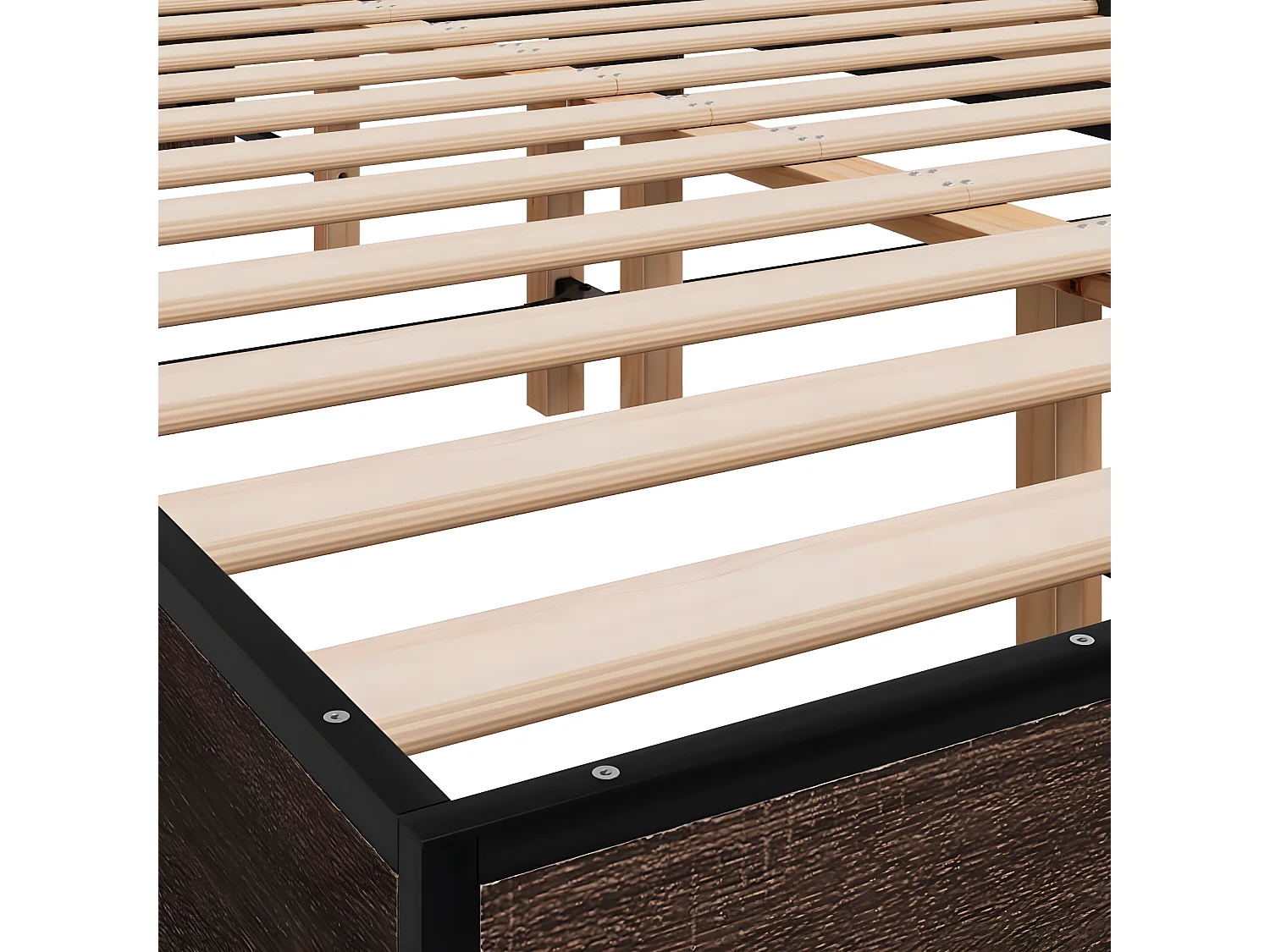 Cadre de lit chêne marron 120x200 bois d'ingénierie et métal