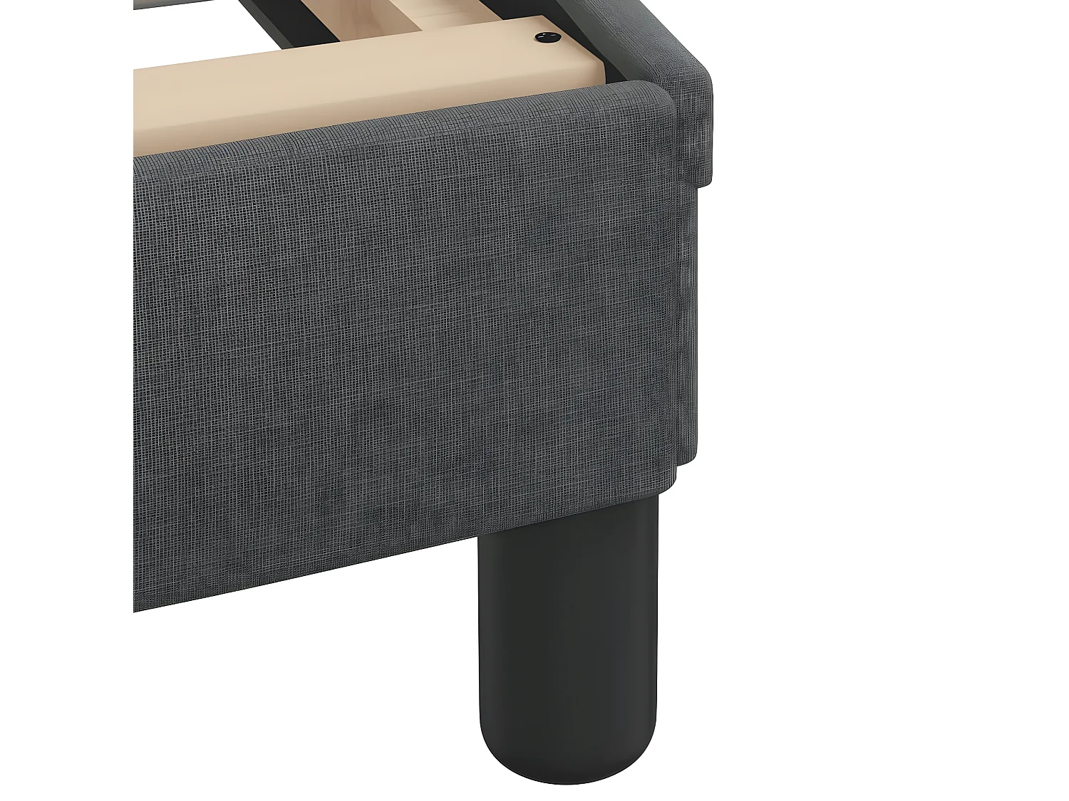 Lit avec matelas gris foncé 120x200 tissu