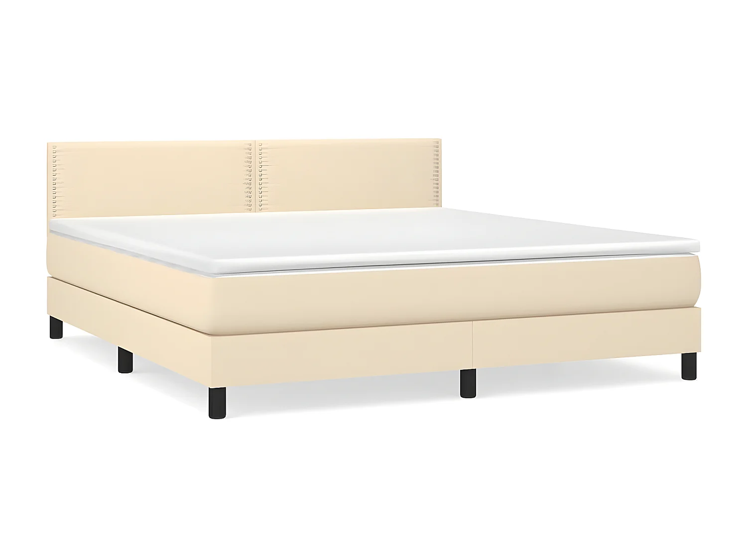 Sommier à lattes de lit avec matelas Crème 180x200 Tissu
