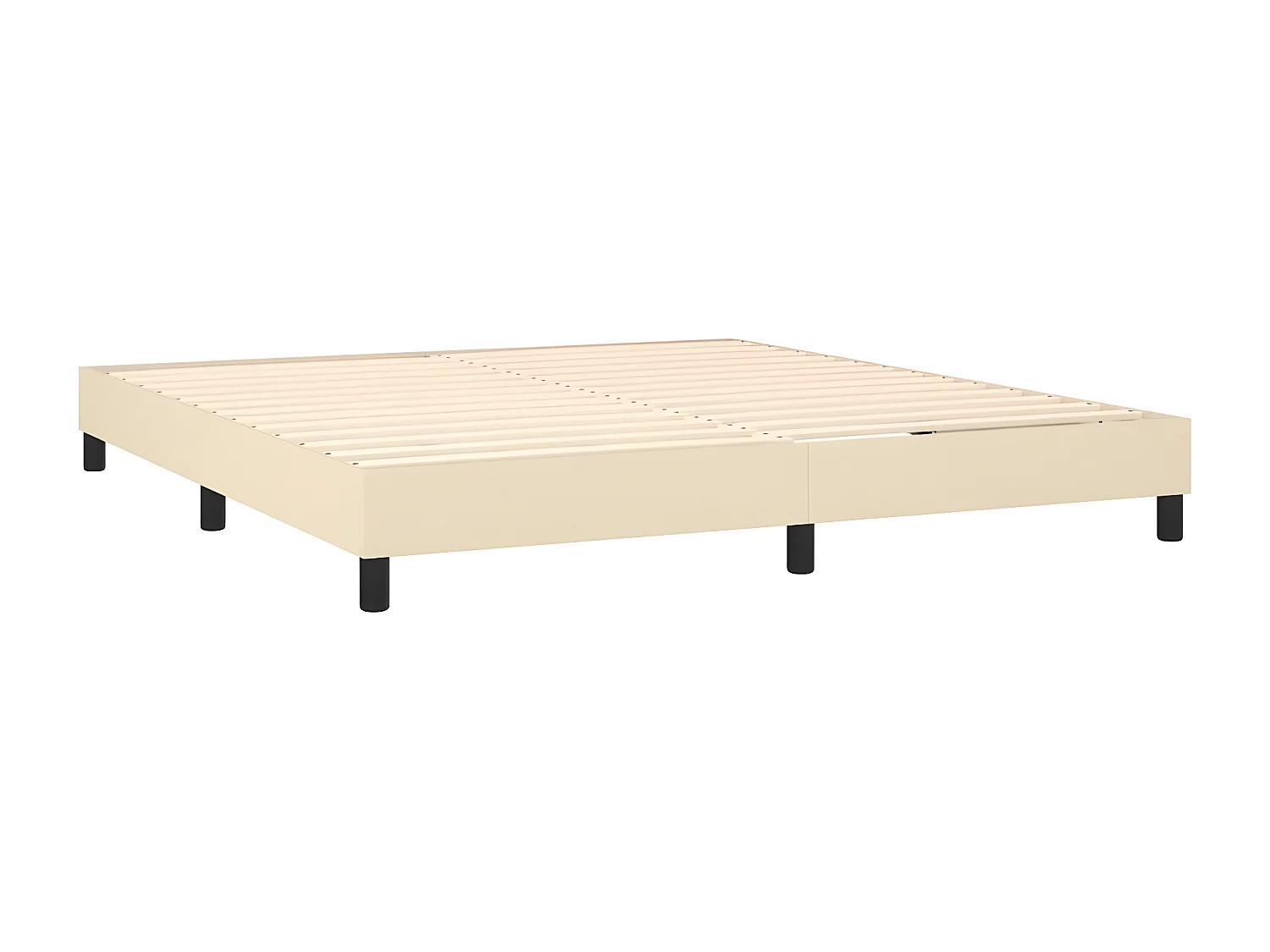 Sommier à lattes de lit avec matelas Crème 180x200 Tissu