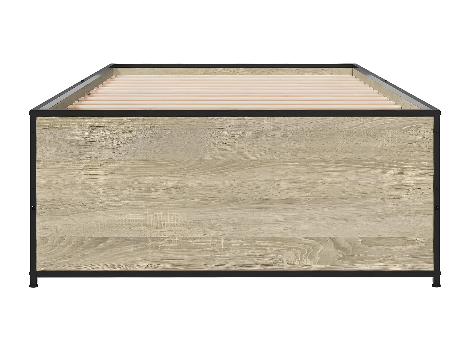Cadre de lit chêne sonoma 100x200 bois d'ingénierie et métal