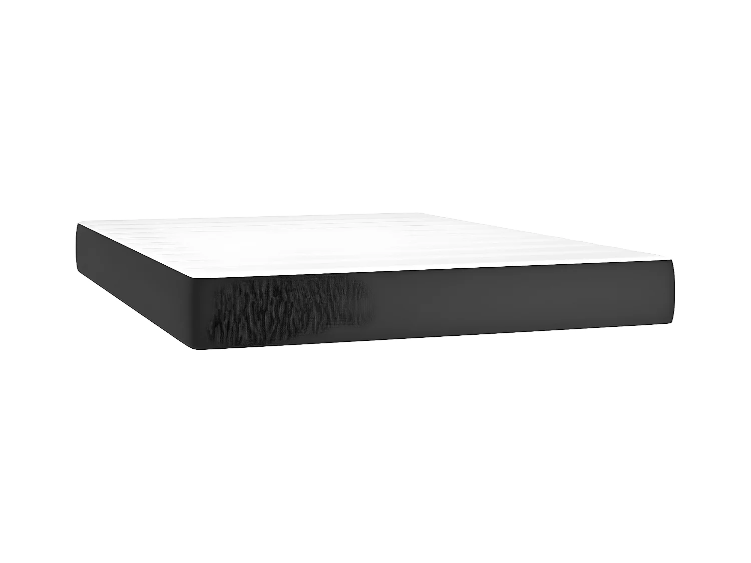 Sommier à lattes de lit avec matelas Noir 140x190 Similicuir