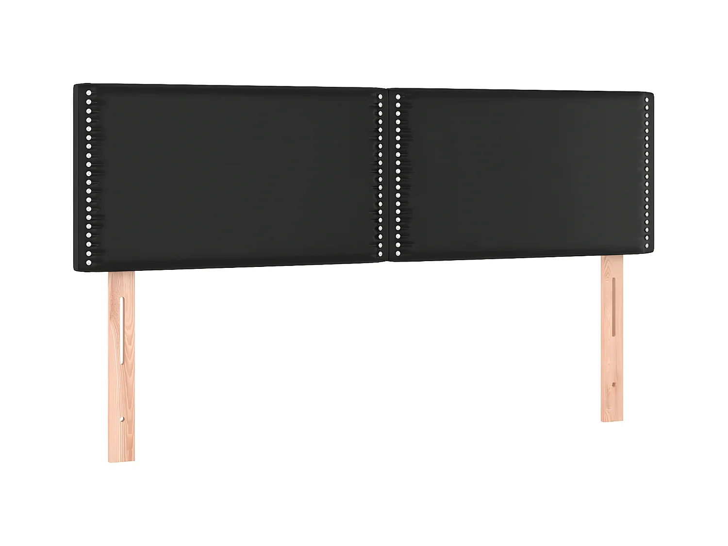 Sommier à lattes de lit avec matelas Noir 140x190 Similicuir