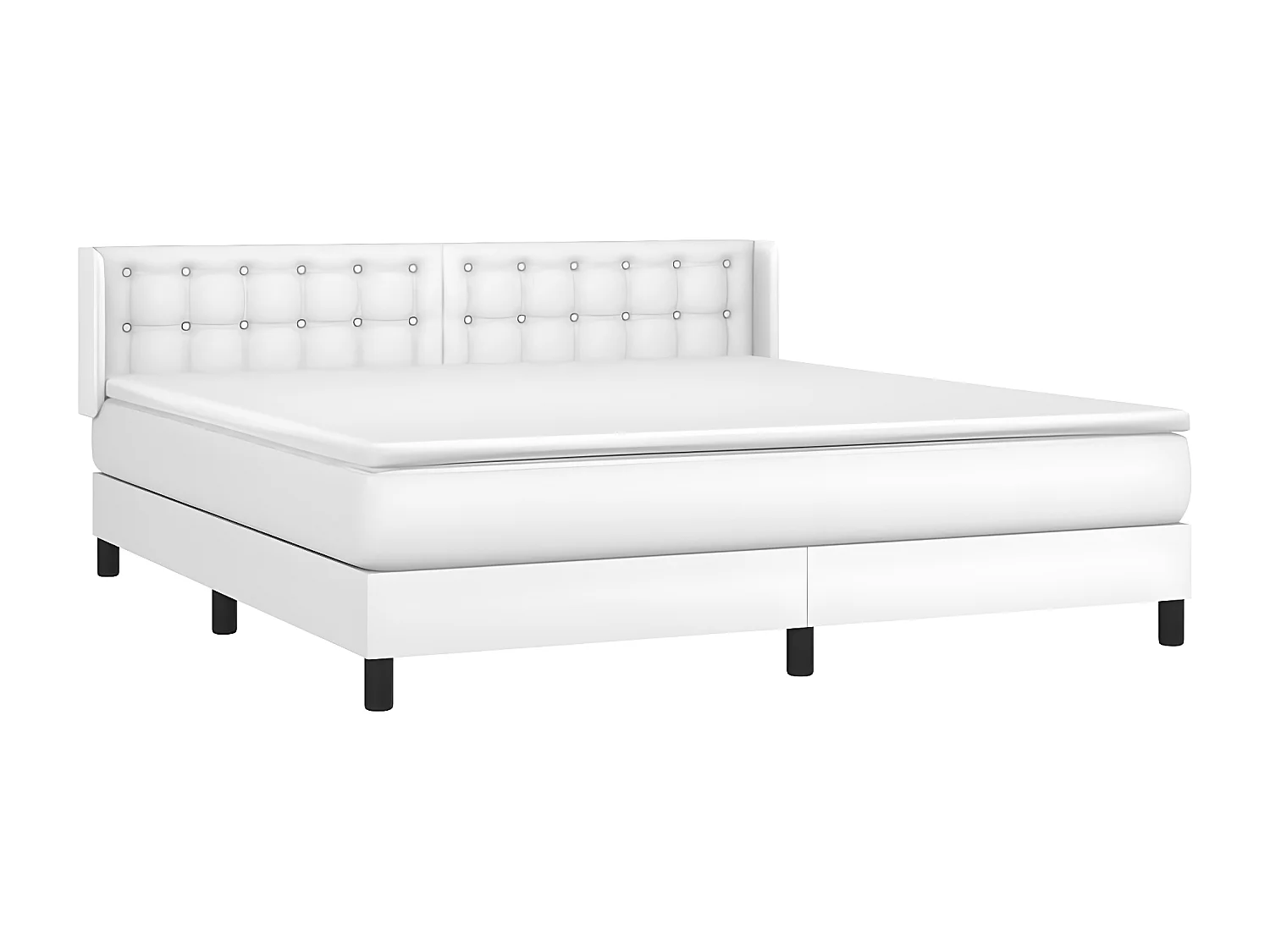 Sommier à lattes de lit avec matelas Blanc 180x200 Similicuir