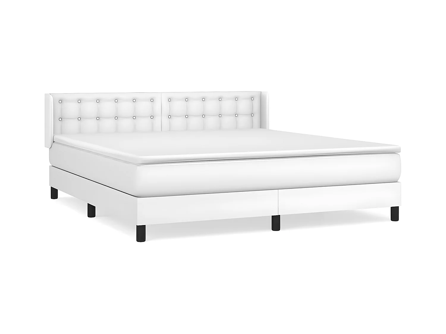 Sommier à lattes de lit avec matelas Blanc 180x200 Similicuir