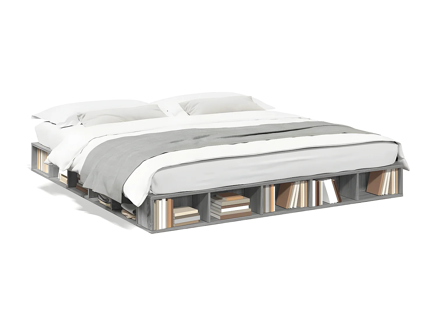 Cadre de lit sonoma gris 200x200 bois d'ingénierie