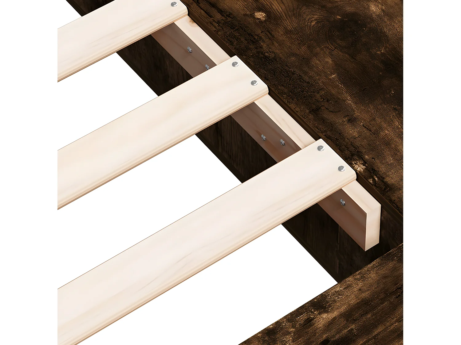Cadre de lit chêne fumé 90x190 bois d'ingénierie