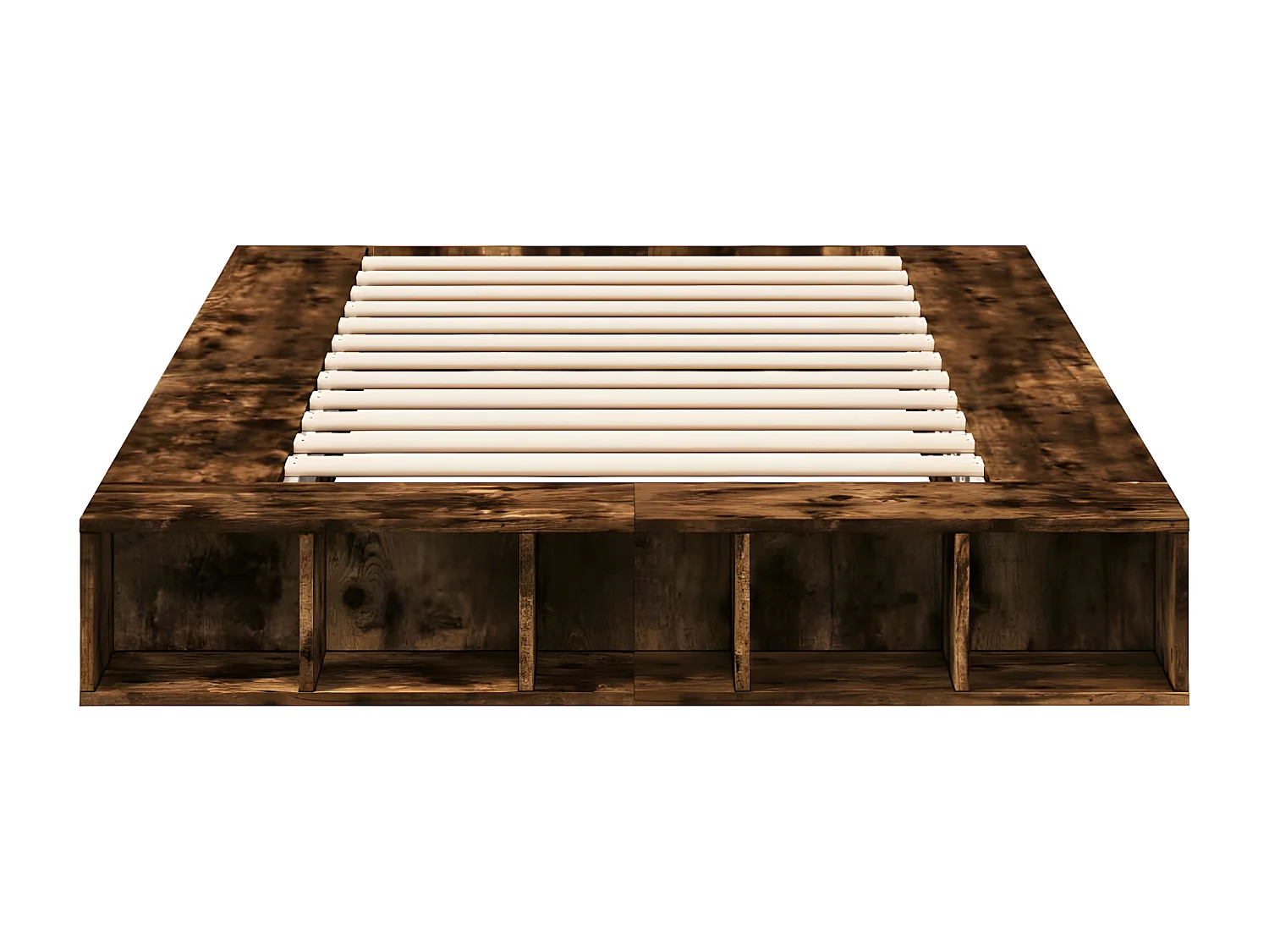 Cadre de lit chêne fumé 135x190 bois d'ingénierie