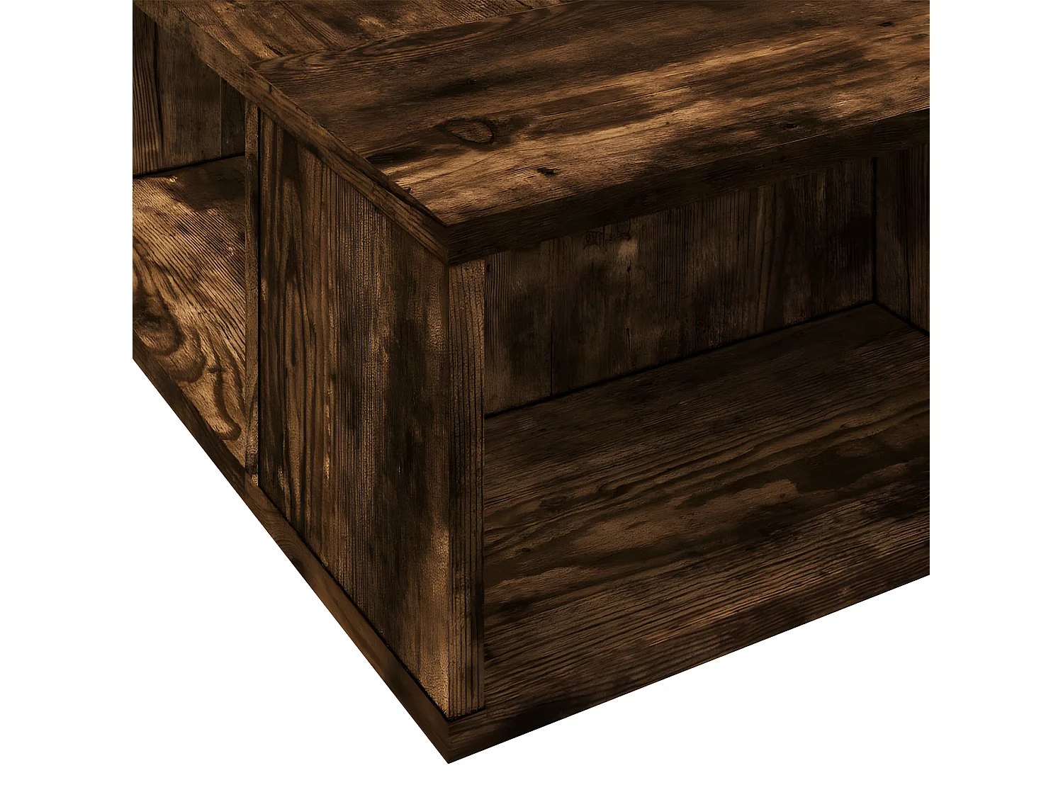 Cadre de lit chêne fumé 135x190 bois d'ingénierie