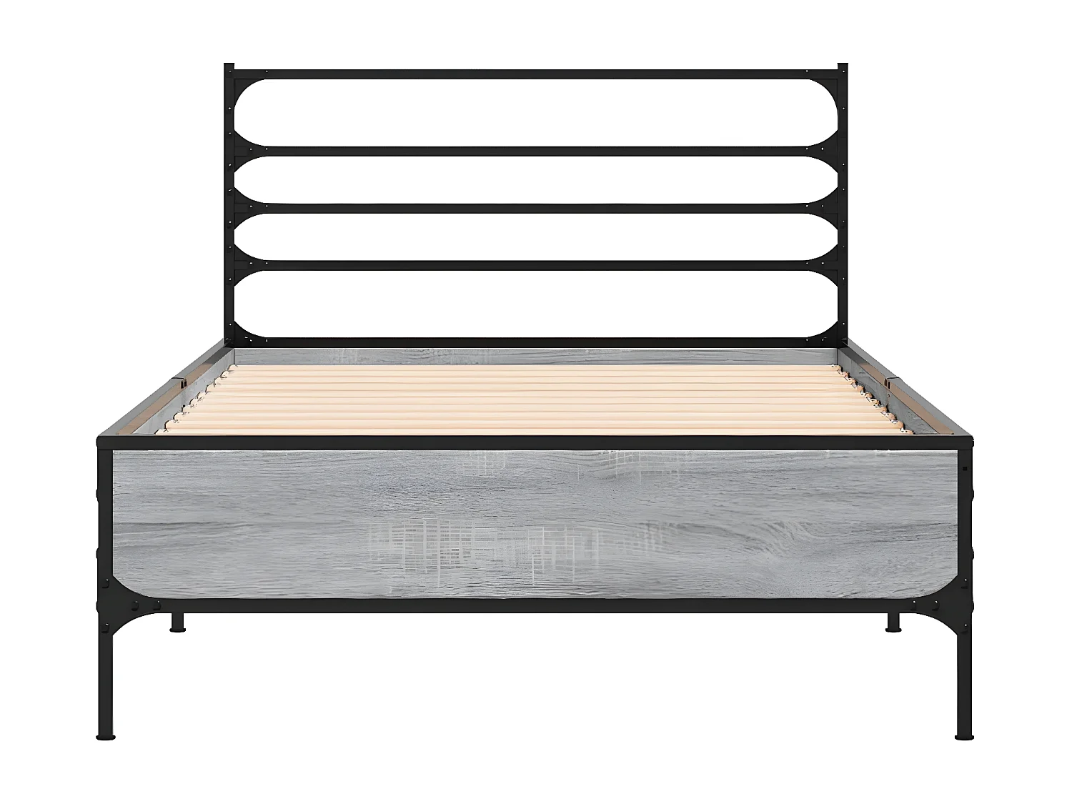 Cadre de lit sonoma gris 75x190 bois d'ingénierie et métal