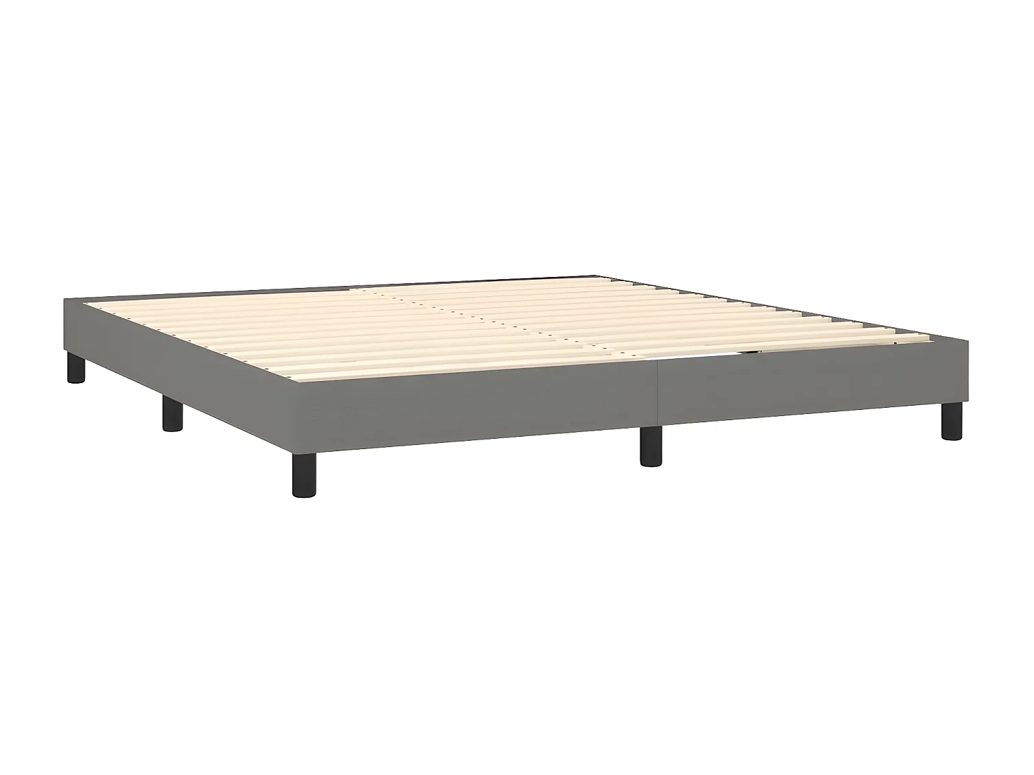 Sommier à lattes de lit et matelas et LED Gris foncé 180x200