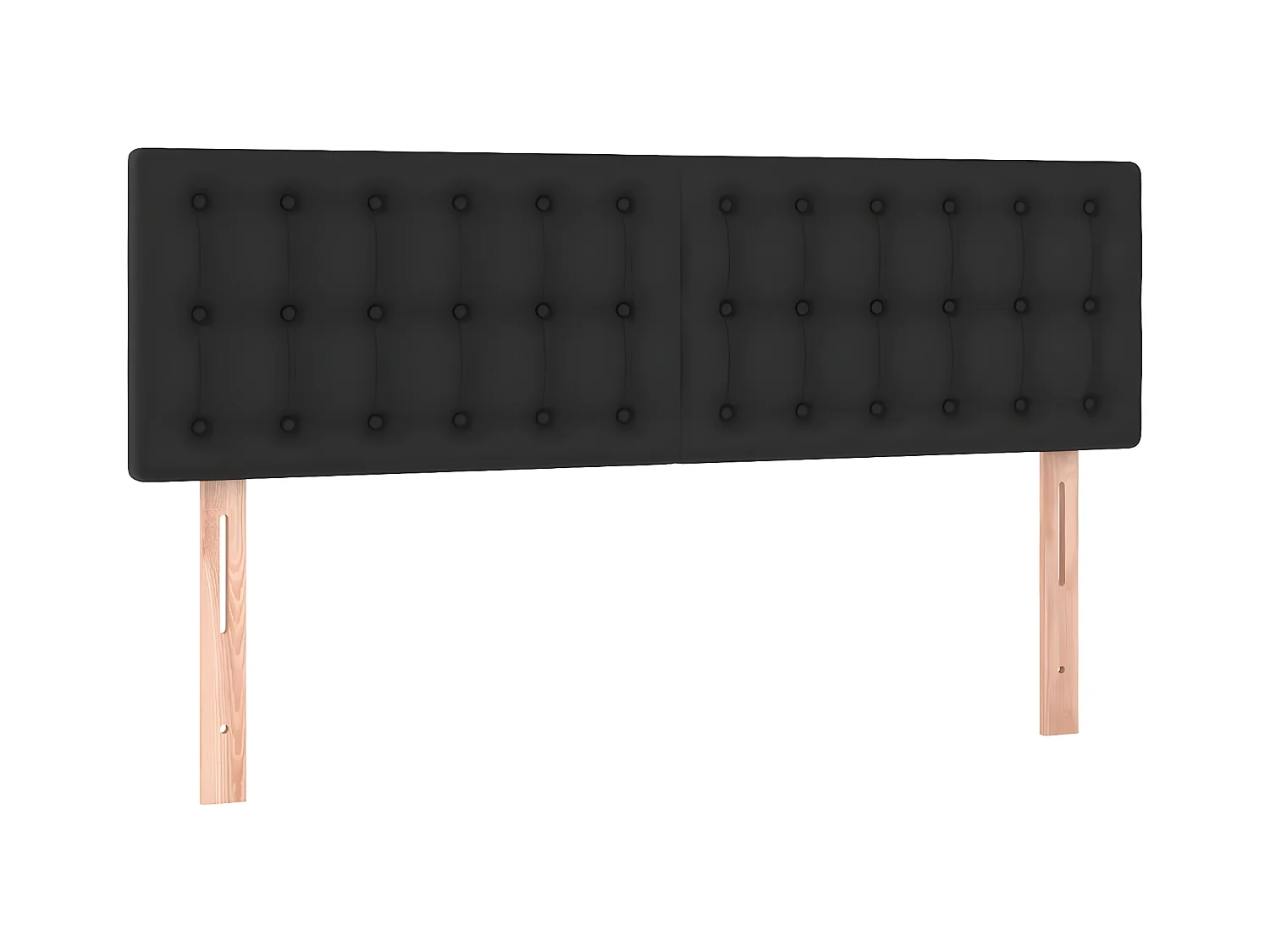 Sommier à lattes de lit avec matelas Noir 140x190 Similicuir