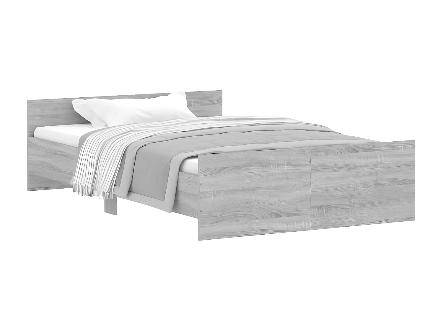 Cadre de lit tête de lit et pied de lit sonoma gris 120x190